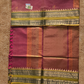 Kanchi Cotton|Dual Tone Red & Leaf green/ Green