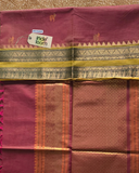 Kanchi Cotton|Dual Tone Red & Leaf green/ Green