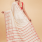 Dewali Saree Handloom Cotton in Red White 017 - indeloom