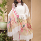 White Jamdani 2-Piece Set Kurti & Dupatta (UNSTITCHED) -686