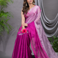 Tissue Silk Saree With Hot Pink - 020
