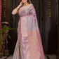 Lavanyam - Graceful purple weave with temple zari