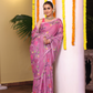 Handloom Jamdani Saree With Rose Pink - 112