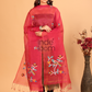 Pure Handloom Muslin Jamdani Dupatta With Classic Red - 027