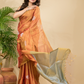 Tissue Silk Saree With Fire Orange - 031
