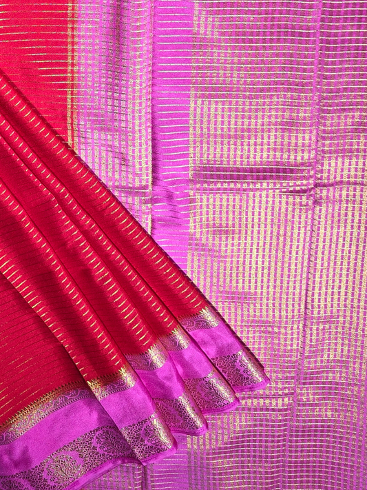 Classic Mysore Semi Silk Saree | Red