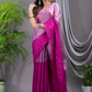 Tissue Silk Saree With Hot Pink - 020