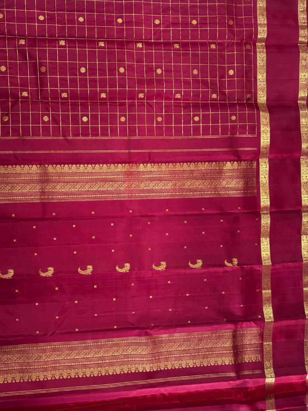 Handwoven Pure Gadwal Silk Saree | Maroon
