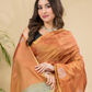 Tissue Silk Saree With Fire Orange - 031