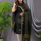 Army Green Linen X Linen 2-Piece Set Kurti & Dupatta (UNSTITCHED) - 117