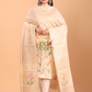 Sand Brown Tussar 2-Piece Set Kurti & Dupatta (UNSTITCHED) - 063