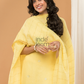 Tuscany Yellow color Jamdani 2-Piece Set Kurti & Dupatta (UNSTITCHED) - 154