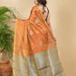 Tissue Silk Saree With Fire Orange - 031