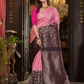 Mridulya - Delicate pink weave with floral zari accents