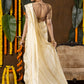 Classic Mysore Semi Silk Saree | Cream | Long Zari Lines with Mysore Silk Border