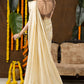 Classic Mysore Semi Silk Saree | Cream | Long Zari Lines with Mysore Silk Border