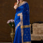 Handwoven Chanderi Silk Cotton Saree | Royal Blue