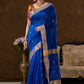 Handwoven Chanderi Silk Cotton Saree | Royal Blue