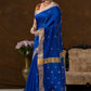 Handwoven Chanderi Silk Cotton Saree | Royal Blue