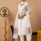 Handwoven Jamdani Muslin Unstitched 2-piece Kurti | White | Scattered Buttas with Floral border