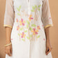 Handwoven Jamdani Muslin Unstitched 2-piece Kurti | White | Scattered Buttas with Floral border