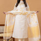 Handwoven Jamdani Muslin Unstitched 2-piece Kurti | White and Yellow | All-over Jamdani weaves with Floral border