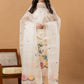 Handwoven Jamdani Muslin Unstitched 2-piece Kurti | White | All-over Jamdani weaves with Floral border