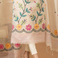 Handwoven Jamdani Muslin Unstitched 2-piece Kurti | White | All-over Jamdani weaves with Floral border