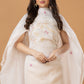 Handwoven Jamdani Muslin Unstitched 2-piece Kurti | White | Scattered Buttas with Floral border