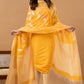 Handwoven Jamdani Silk Cotton Unstitched 2-piece Kurti | Marigold Yellow