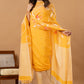 Handwoven Jamdani Silk Cotton Unstitched 2-piece Kurti | Marigold Yellow