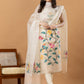 Handwoven Jamdani Muslin Unstitched 2-piece Kurti | White | All-over Jamdani weaves with Floral border