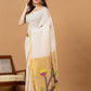 Handwoven Jamdani Muslin Saree | White and Gold | All-over Buttas with All-over Jamdani weaves