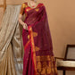 Traditional Chettinad Cotton Saree | Deep Wine