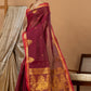 Traditional Chettinad Cotton Saree | Deep Wine