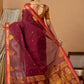 Traditional Chettinad Cotton Saree | Deep Wine