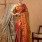 Traditional Chettinad Cotton Saree | Copper Brown