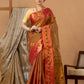 Traditional Chettinad Cotton Saree | Copper Brown