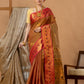 Traditional Chettinad Cotton Saree | Copper Brown