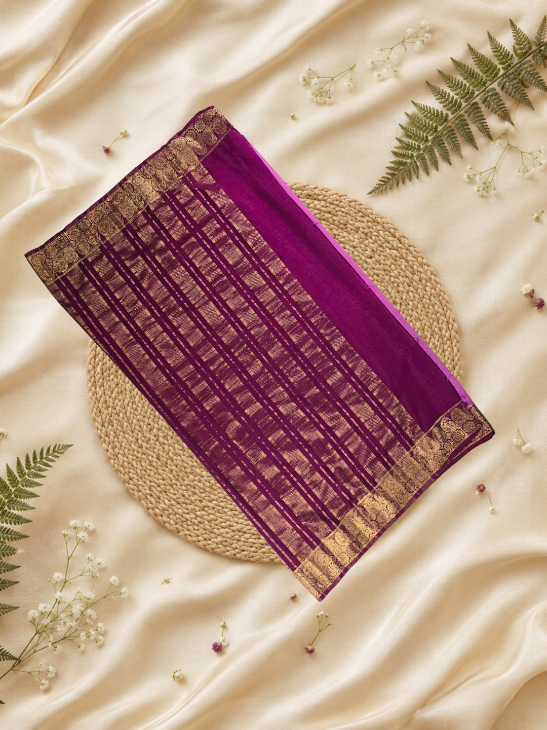 Mysore Silk Saree With Pastel Purple