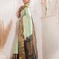 Pure Handloom Korvai Saree | Mint Green and Golden Black