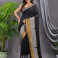 Tissue Silk Saree With Midnight Black - 008