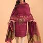 Maroon Linen Jamdani 2-Piece Set Kurti & Dupatta (UNSTITCHED) - 068