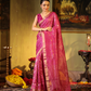 Matka Silk Jamdani  Saree With Deep Pink - 003