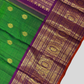 Handwoven Pure Gadwal Silk Saree  |  Moss Green