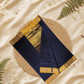 Chanderi Silk Saree With Dark Blue