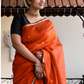 Maheshwari Silk Cotton Saree – Festive Elegance | Orange