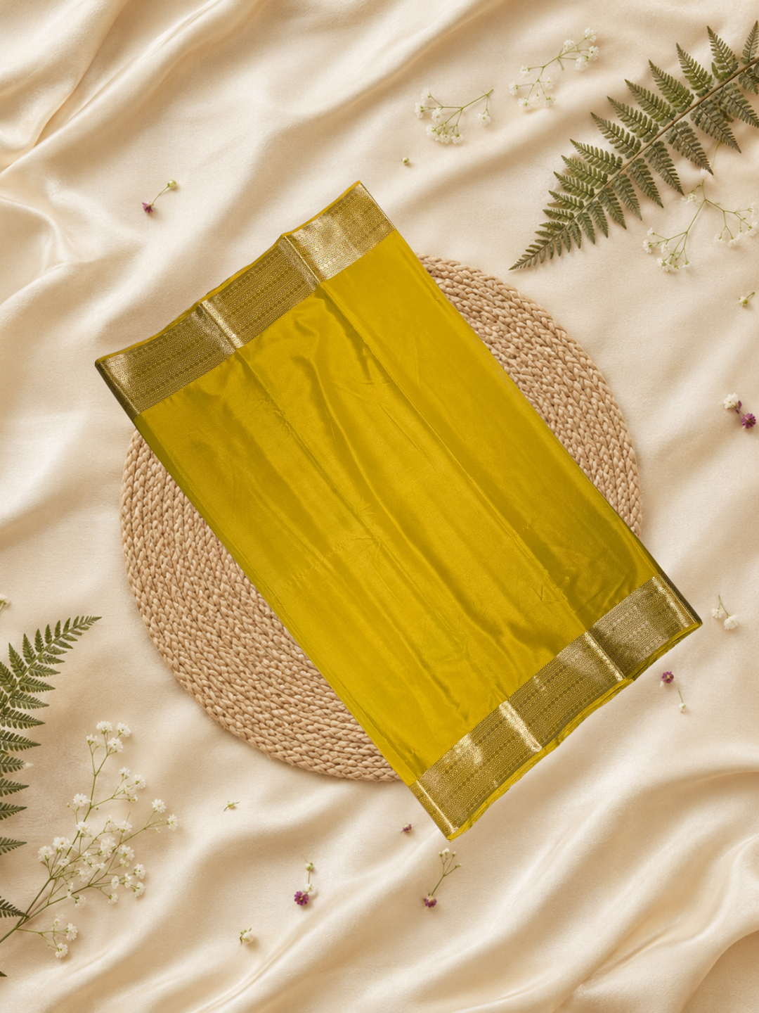 Mysore Silk Saree With Corn Yellow