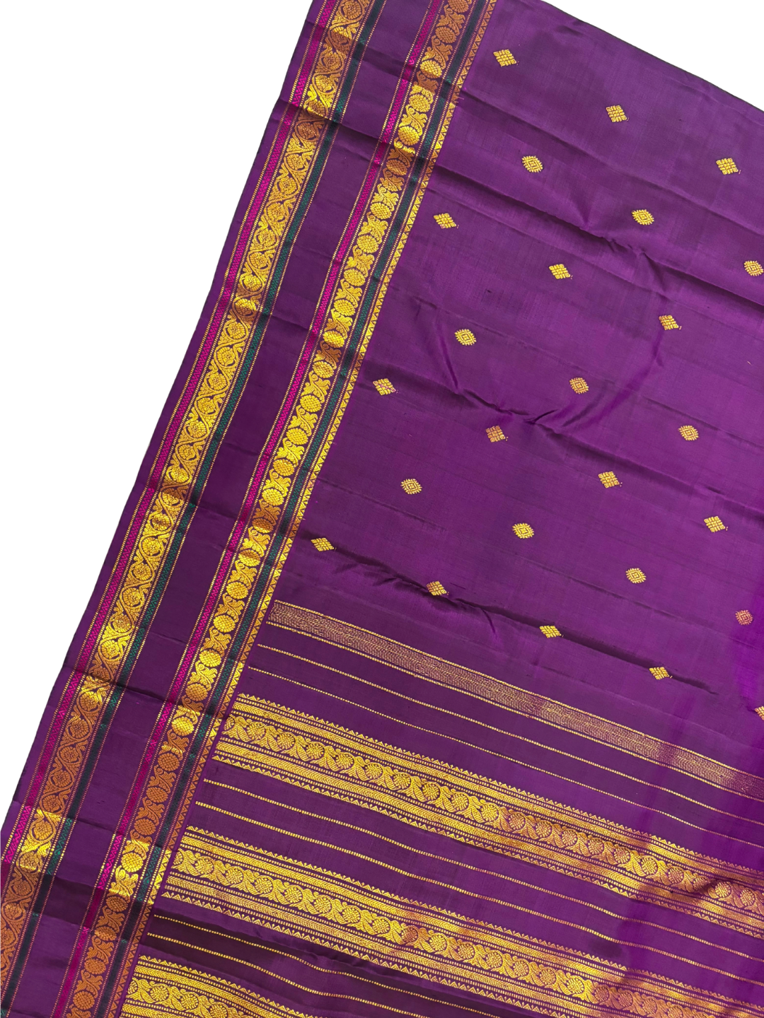 Handwoven Pure Gadwal Silk Saree  |  Mulberry Purple