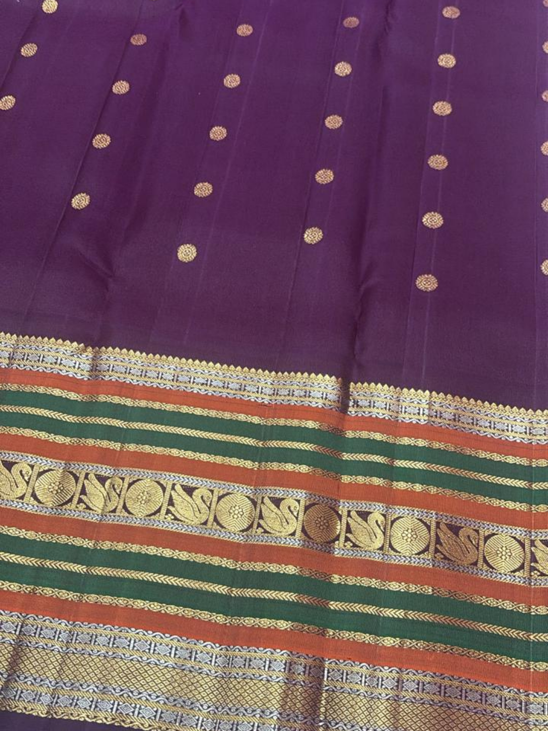 Handwoven Pure Gadwal Silk Saree  |  Terracotta Red
